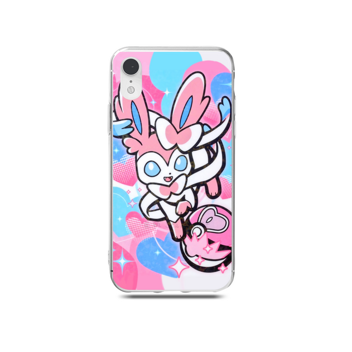 Pokemon TPU Phone Case with Accurate Cutouts: white, light teal Piplup Pokémon character, cartoon style