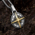 Polaris Charm Necklace: silver, gold compass, nautical, vintage-inspired style
