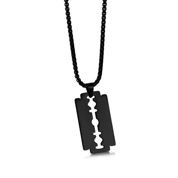 Polished Razor Blade Pendant Necklace: gold, silver pendant necklaces, minimal style