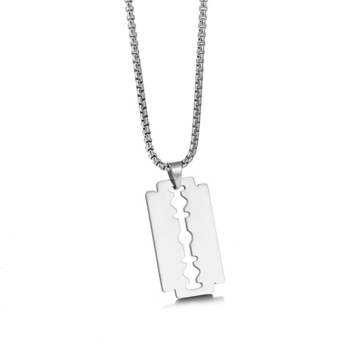 Polished Razor Blade Pendant Necklace: gold, silver pendant necklaces, minimal style