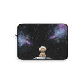 Pookie Galaxy Laptop Sleeve, Starry Fluff's Soft and Celestial Case for Laptops: black, purple small dog in outer space, cart