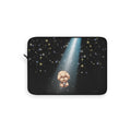 Pookie Glow Laptop Cover: black, dark gray cartoon dog, kawaii cartoon style