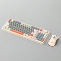 Portable Keyboard and Mouse Set with 94 Keys from "": off-white, light gray computer keyboard and mouse set, minimal colorful