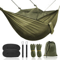Portable Mosquito Net Hammocks for Outdoor Camping: olive green, black anti-mosquito hammock set, minimal outdoor camping gea