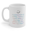 Positive Reminder Mug: Inspiring Affirmations for a Boost of Positivity: white, black mug, minimal, cheerful style