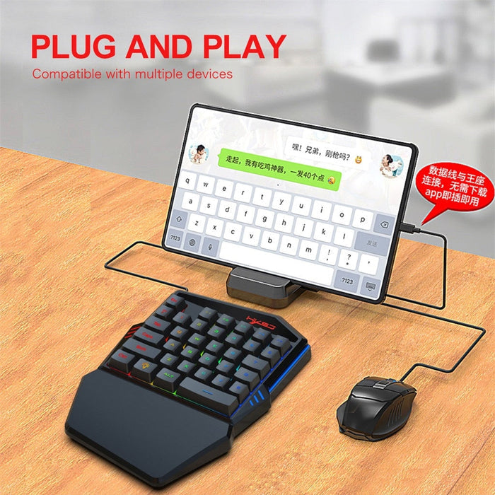 Professional Gaming Keyboard and Mouse Set with Colorful Ninja Dragon Design and One-Handed Operation: black, gray one-handed