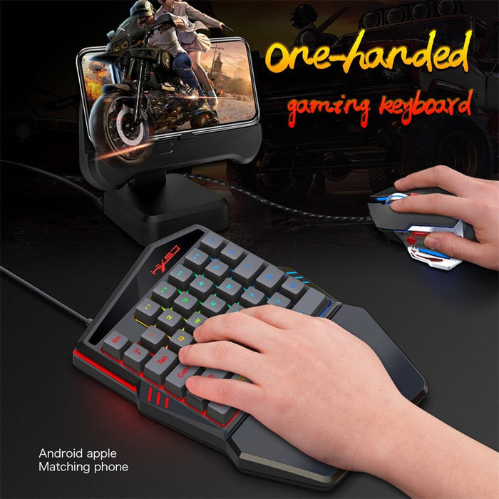 Professional Gaming Keyboard and Mouse Set with Colorful Ninja Dragon Design and One-Handed Operation: black, gray one-handed