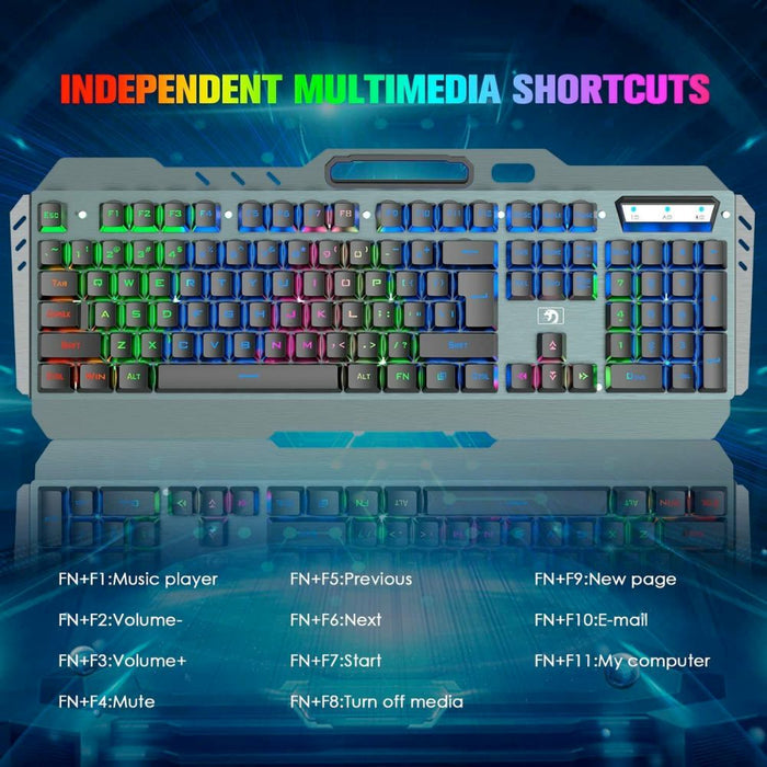 Professional Metal Gaming Keyboard and Mouse Set with Wireless Connectivity, Ninja Dragon Edition: dark gray, black computer