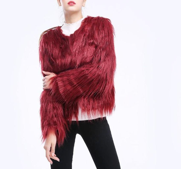 Puff Sleeve Women's Jacket: deep burgundy red jacket, statement fashion style