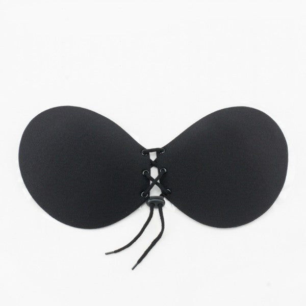 Push Up Strapless Bralette, A Distinct and Clear Description: beige, cream adhesive strapless bra, minimal style
