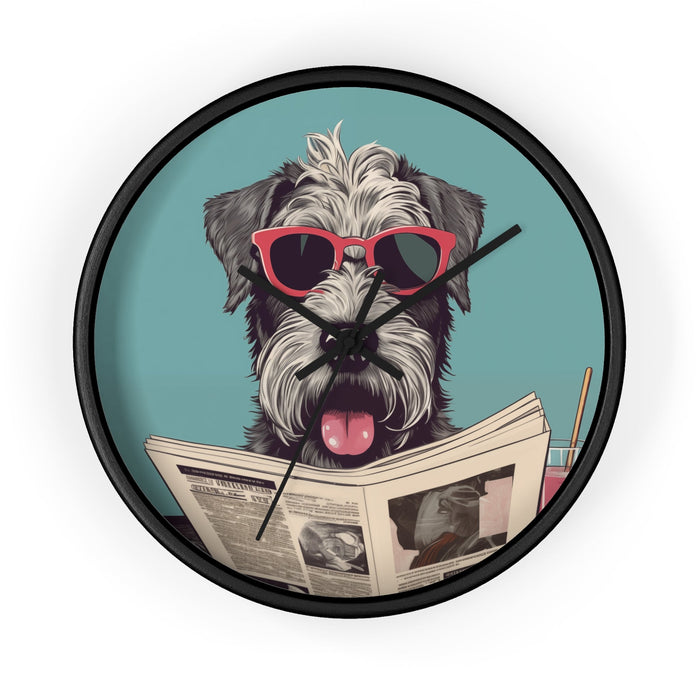 Reading Schnauzer Wall Clock, Stay punctual and add a touch of canine charm to your home or office with this unique wall cloc