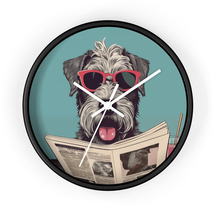 Reading Schnauzer Wall Clock, Stay punctual and add a touch of canine charm to your home or office with this unique wall cloc