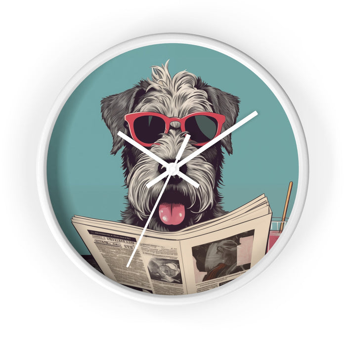 Reading Schnauzer Wall Clock, Stay punctual and add a touch of canine charm to your home or office with this unique wall cloc