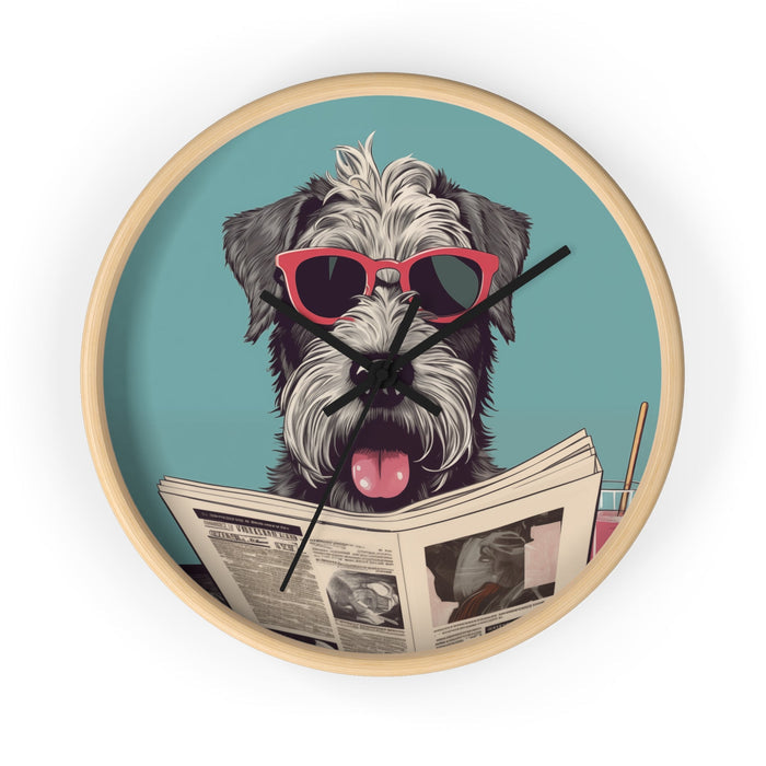 Reading Schnauzer Wall Clock, Stay punctual and add a touch of canine charm to your home or office with this unique wall cloc