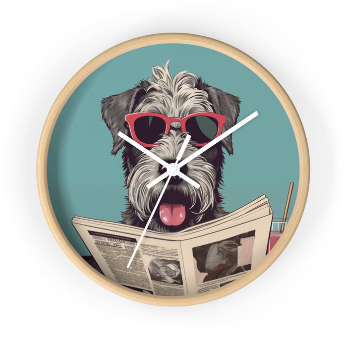 Reading Schnauzer Wall Clock, Stay punctual and add a touch of canine charm to your home or office with this unique wall cloc