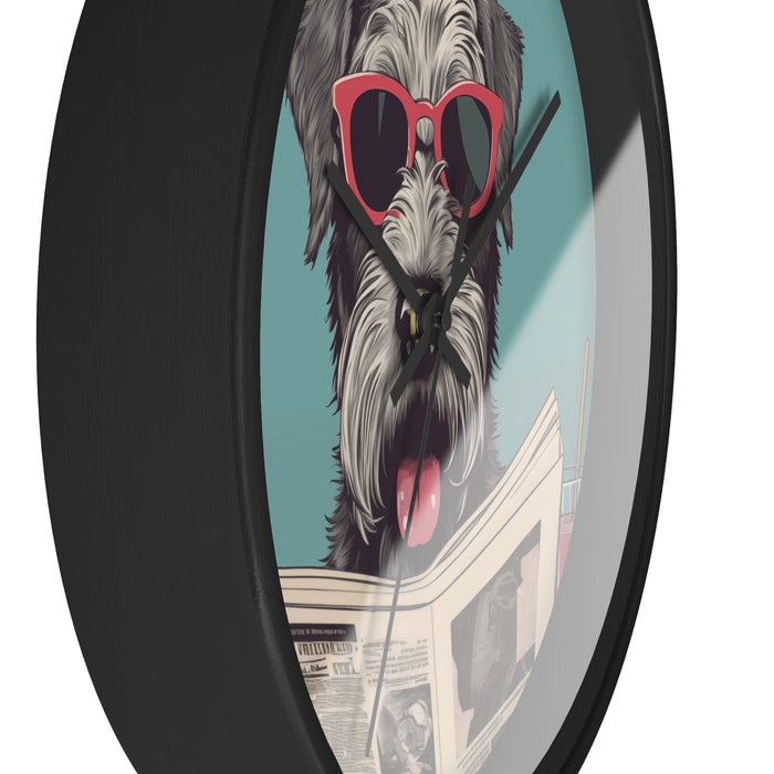 Reading Schnauzer Wall Clock, Stay punctual and add a touch of canine charm to your home or office with this unique wall cloc