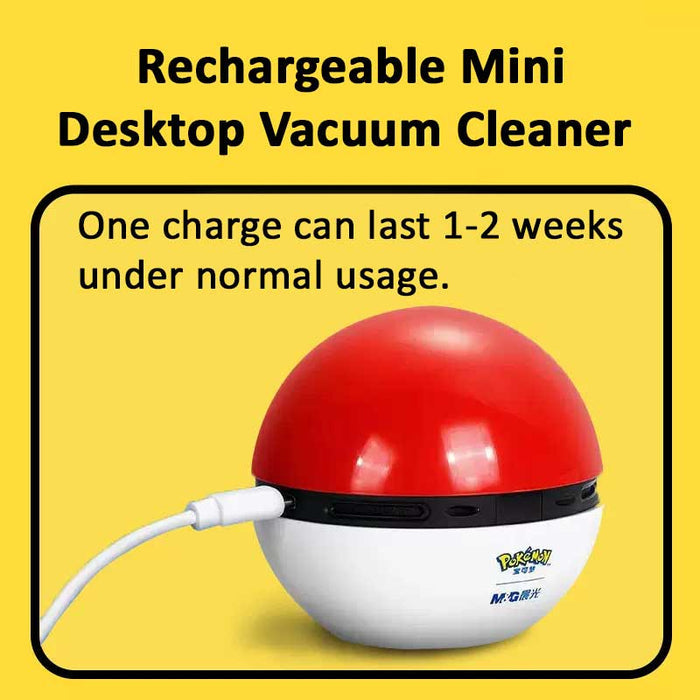 Rechargeable Desktop Vacuum Cleaner, Pokemon-themed: red, white Pikachu / Pokémon theme, cartoon character-themed style