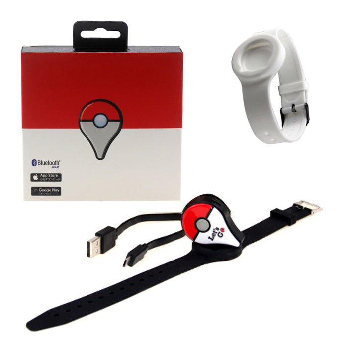 Rechargeable Pokémon Go Wristband with Auto-Catch: red, white Poké Ball-inspired design, cartoon-inspired style
