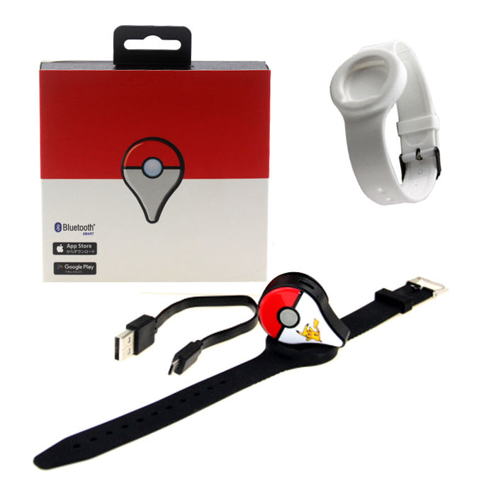 Rechargeable Pokémon Go Wristband with Auto-Catch: red, white Poké Ball-inspired design, cartoon-inspired style