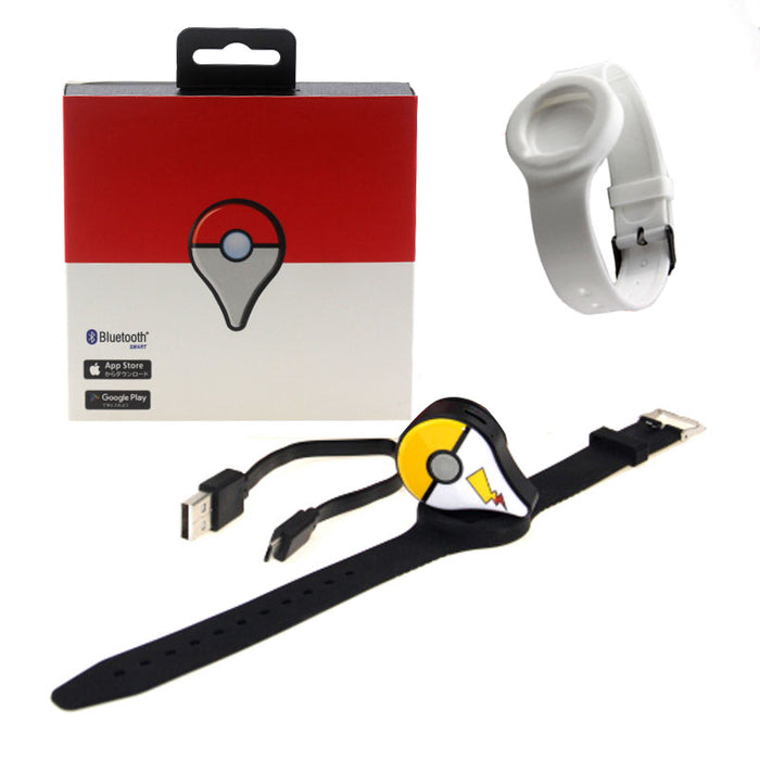 Rechargeable Pokémon Go Wristband with Auto-Catch: red, white Poké Ball-inspired design, cartoon-inspired style