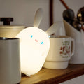 Rechargeable Rabbit Night Light: warm white, blue rabbit character, kawaii, minimal cartoon style