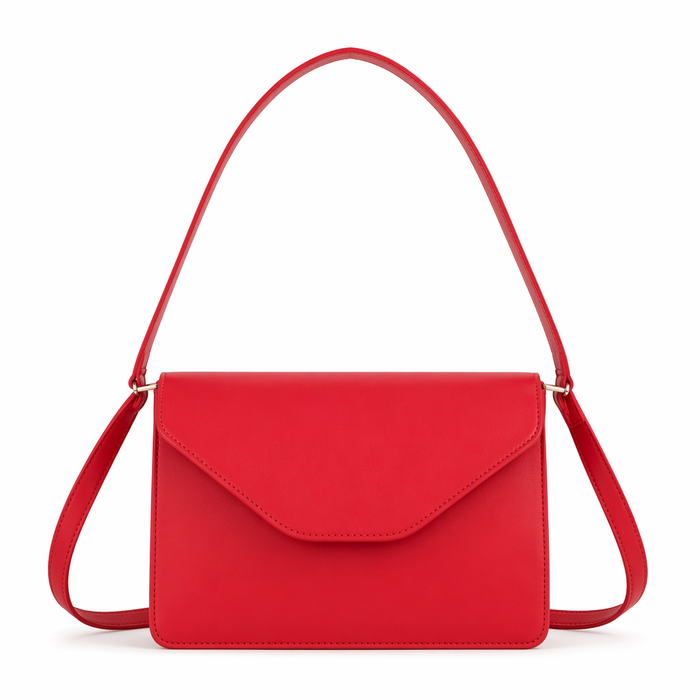 Rectangular Crossbody Bag with Wide Straps for Women Red