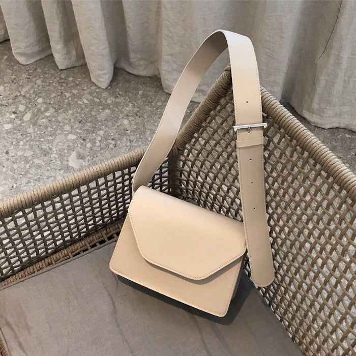 Rectangular Crossbody Bag with Wide Straps for Women: dark green crossbody shoulder bag, minimal style