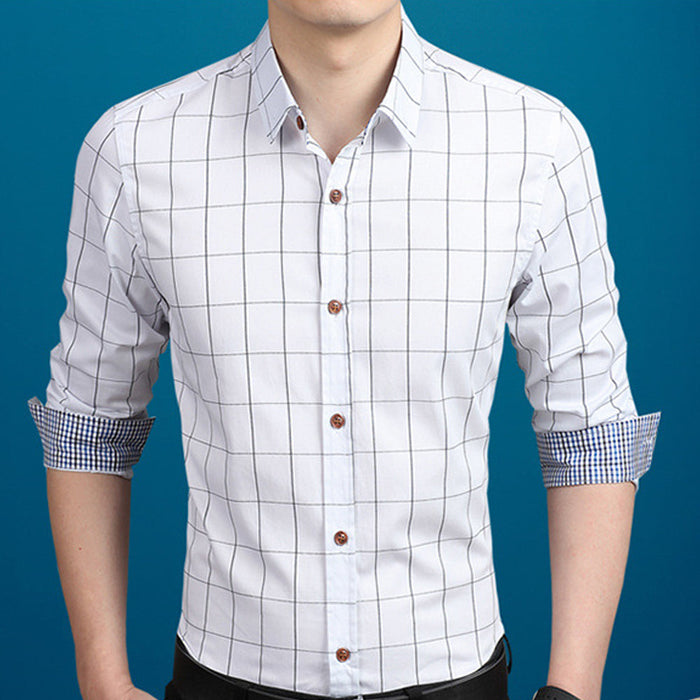 Red Checkered Men's Button-Down Shirt: burgundy, white button-up shirt, casual style