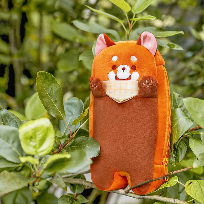 Red Panda Pencil Case, Cute and Functional: orange, brown cartoon bear character, kawaii cartoon style