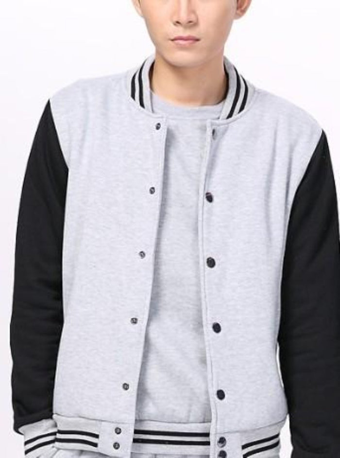 Red Unisex Baseball Coat: red, white matching varsity jackets