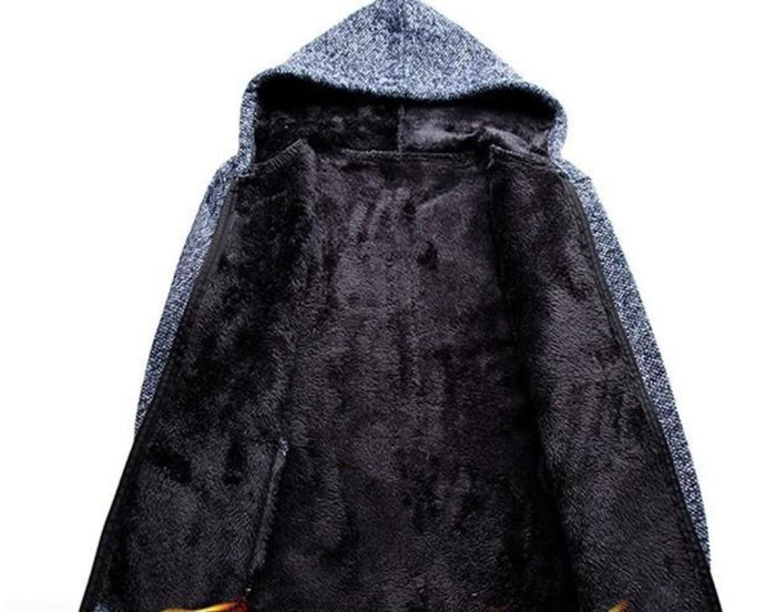 Red Wine Men's Zippered Hooded Jacket: dark burgundy, black zip-up hooded cardigan/jacket, casual minimal style