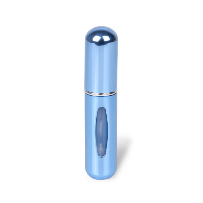 Refillable Travel Perfume Bottles (Set of 2): light blue, pink refillable spray bottles, minimal style