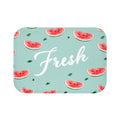 Refreshing Watermelon Bathroom Rug: mint green, red watermelon theme, cute graphic style