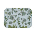 Renew the Meaning of Bluebell Blossoms Bathroom Rug Home Decor: light blue, green botanical floral pattern, botanical illustr