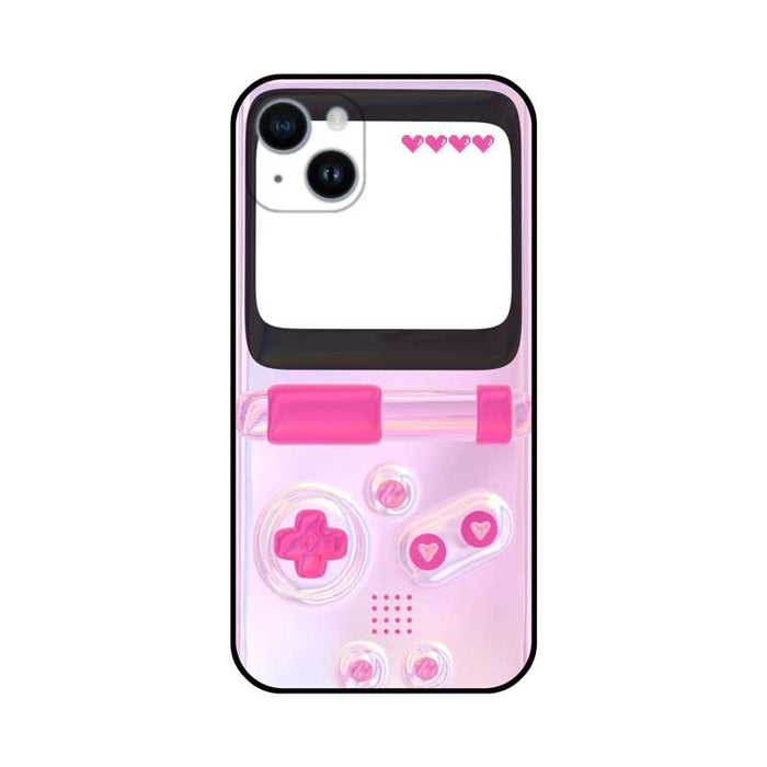 Retro Game Console Phone Case: white, black retro handheld game console theme, cute cartoon retro gaming style
