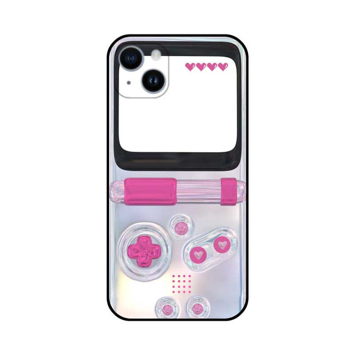 Retro Game Console Phone Case: white, black retro handheld game console theme, cute cartoon retro gaming style
