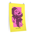 Retro Punk Lives Poster: yellow, pink punk typography, graphic punk, retro poster design style