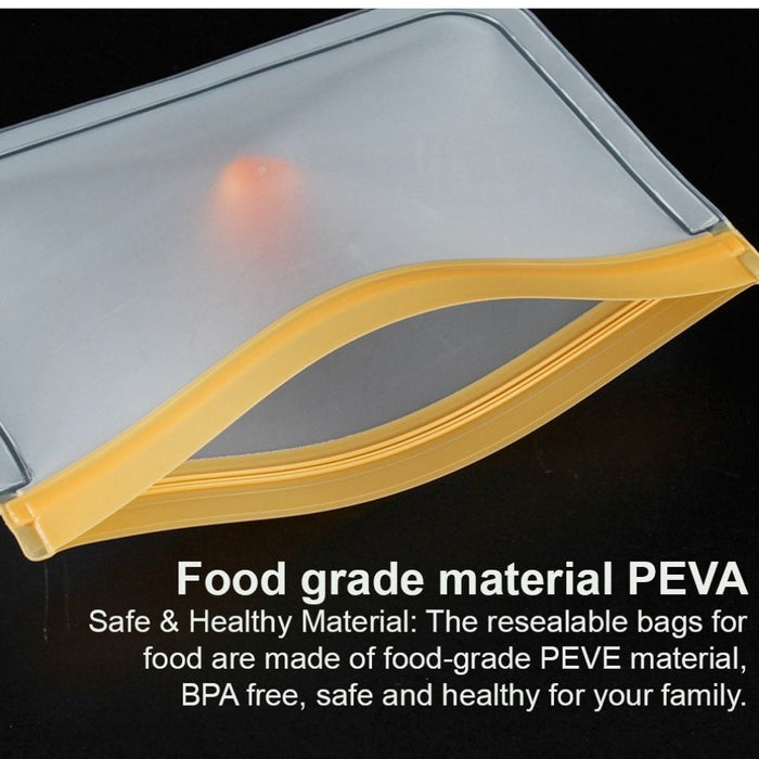 Reusable Leak Proof Food Storage Zip Bags, 10 Piece Pack: Environmentally Conscious and Sustainable Choice for Storing Your F