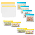 Reusable Leak Proof Food Storage Zip Bags, 10 Piece Pack: Environmentally Conscious and Sustainable Choice for Storing Your F