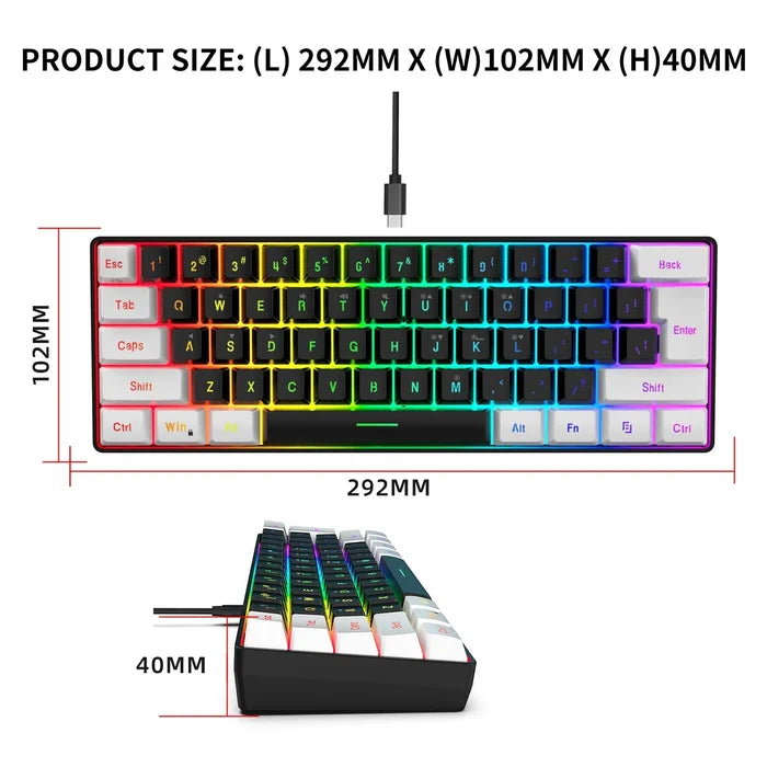 RGB Dragon Keyboard and Mouse Bundle, Clarifying the Product's Meaning while Distinguishing it from the Original: black, whit