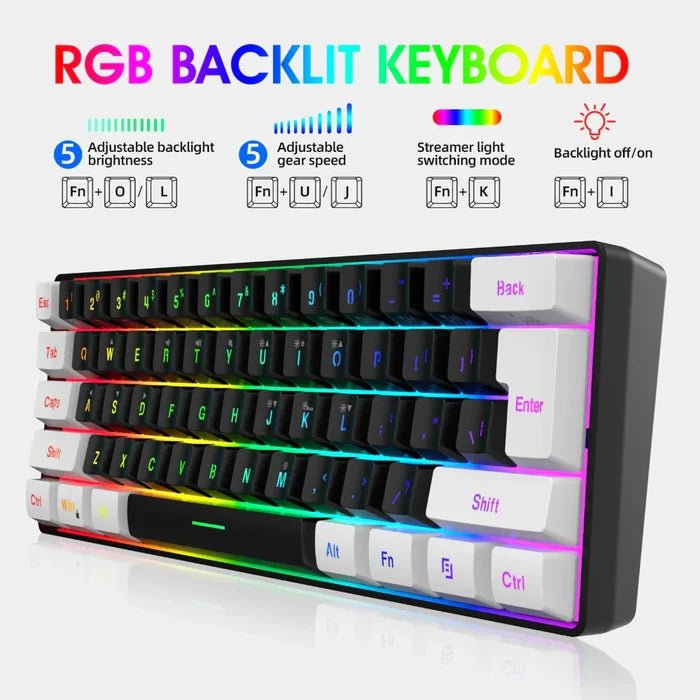 RGB Dragon Keyboard and Mouse Bundle, Clarifying the Product's Meaning while Distinguishing it from the Original: black, whit