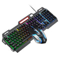 RGB Gaming Keyboard and Mouse Set, Ninja Edition: black, dark gray illuminated keyboard and mouse set, gaming, futuristic sty