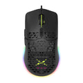 RGB Gaming Mouse with 16000 DPI Capability: black, neon green wired computer mouse, gaming, futuristic style
