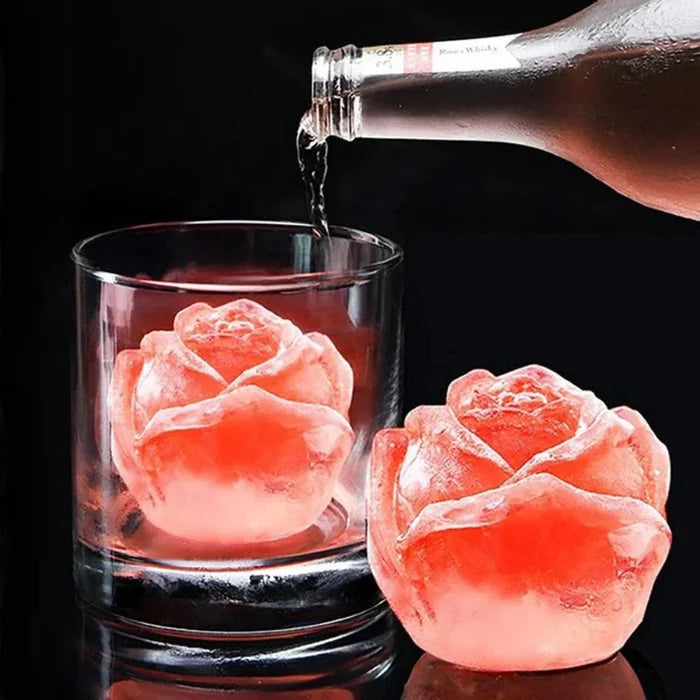 Rose-Shaped Ice Mold with 9 Grids: peach pink, pink rose flowers, decorative floral style