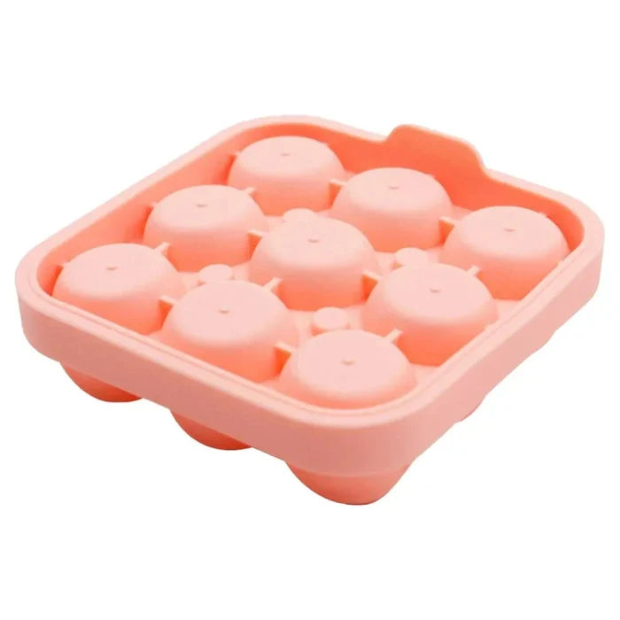Rose-Shaped Ice Mold with 9 Grids: peach pink, pink rose flowers, decorative floral style