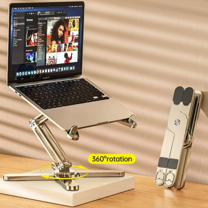 Rotatable Notebook Stand with Premium Features: silver, gray adjustable laptop/tablet stand, minimal style