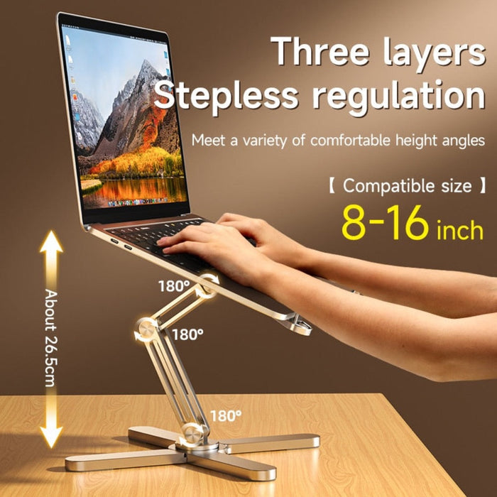 Rotatable Notebook Stand with Premium Features: silver, gray adjustable laptop/tablet stand, minimal style