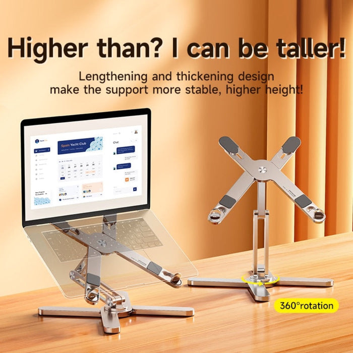 Rotatable Notebook Stand with Premium Features: silver, gray adjustable laptop/tablet stand, minimal style