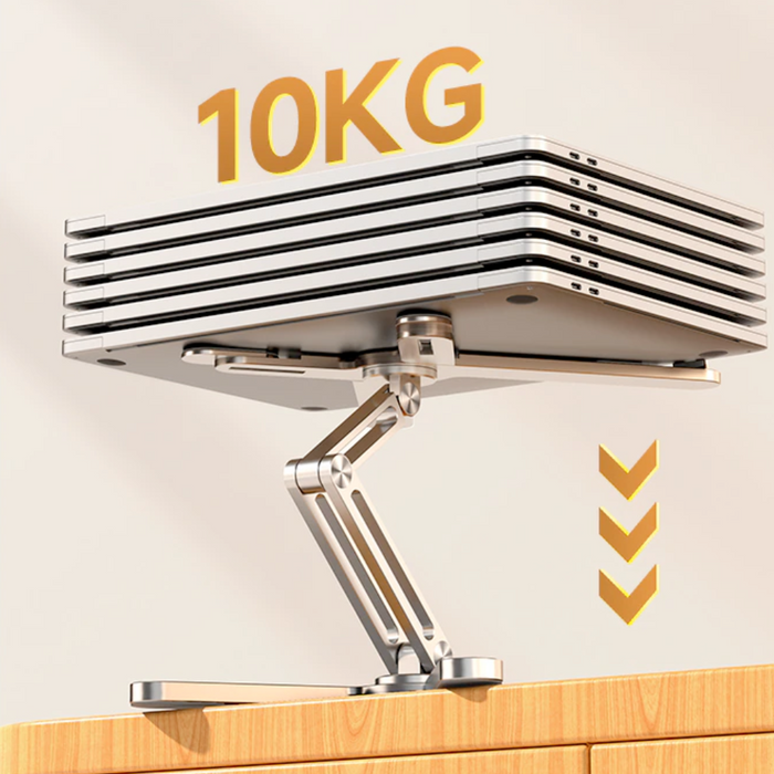 Rotatable Notebook Stand with Premium Features: silver, gray adjustable laptop/tablet stand, minimal style