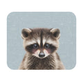 Rouge Bandit Mouse Mat: brown, gray raccoon, cute cartoon illustration style